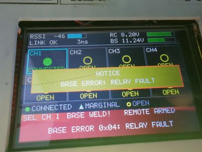 Relay fault on the display