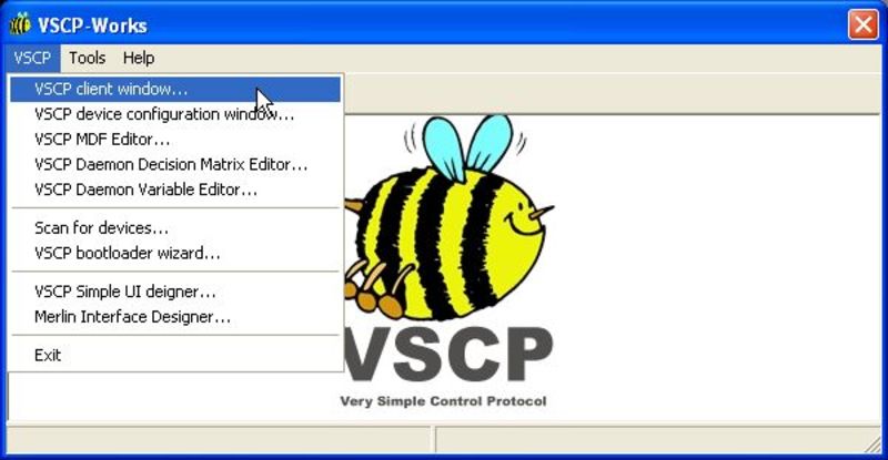 Configure VSCP Works client window