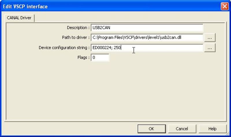 Configure VSCP Works client window