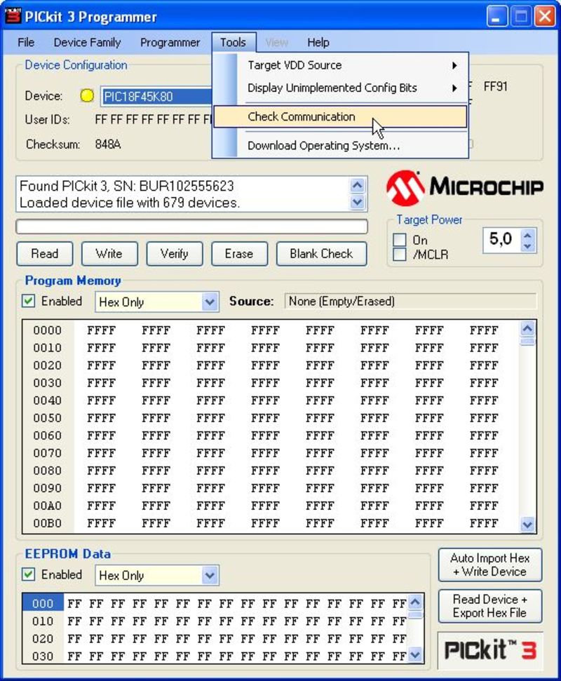 PICkit programming application