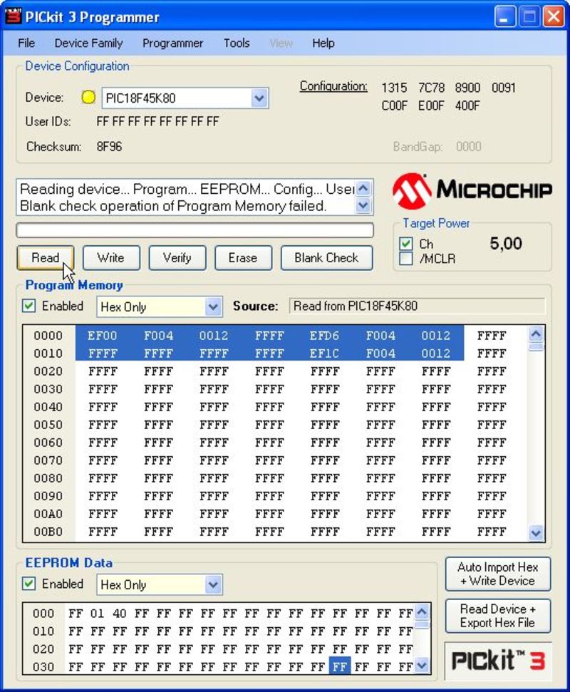 PICkit programming application
